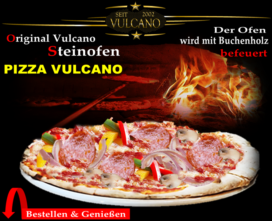 Steinofen Pizza Vulcano 29cm. Bei Vulcano in Erfurt Bestellen